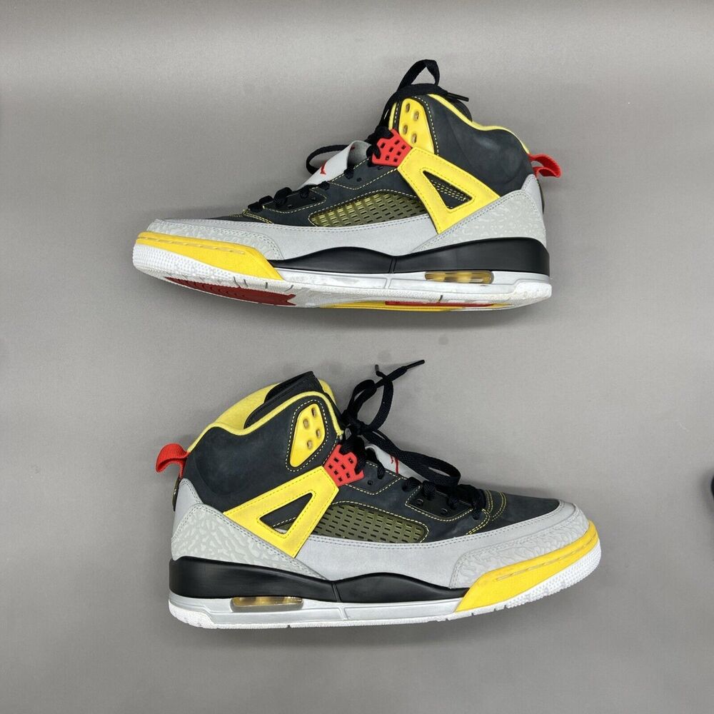 Nike Jordan Spizike Sz 12 Mens Shoe Metallic Silver Wolf Grey Yellow 315371-050 - Picture 3 of 13